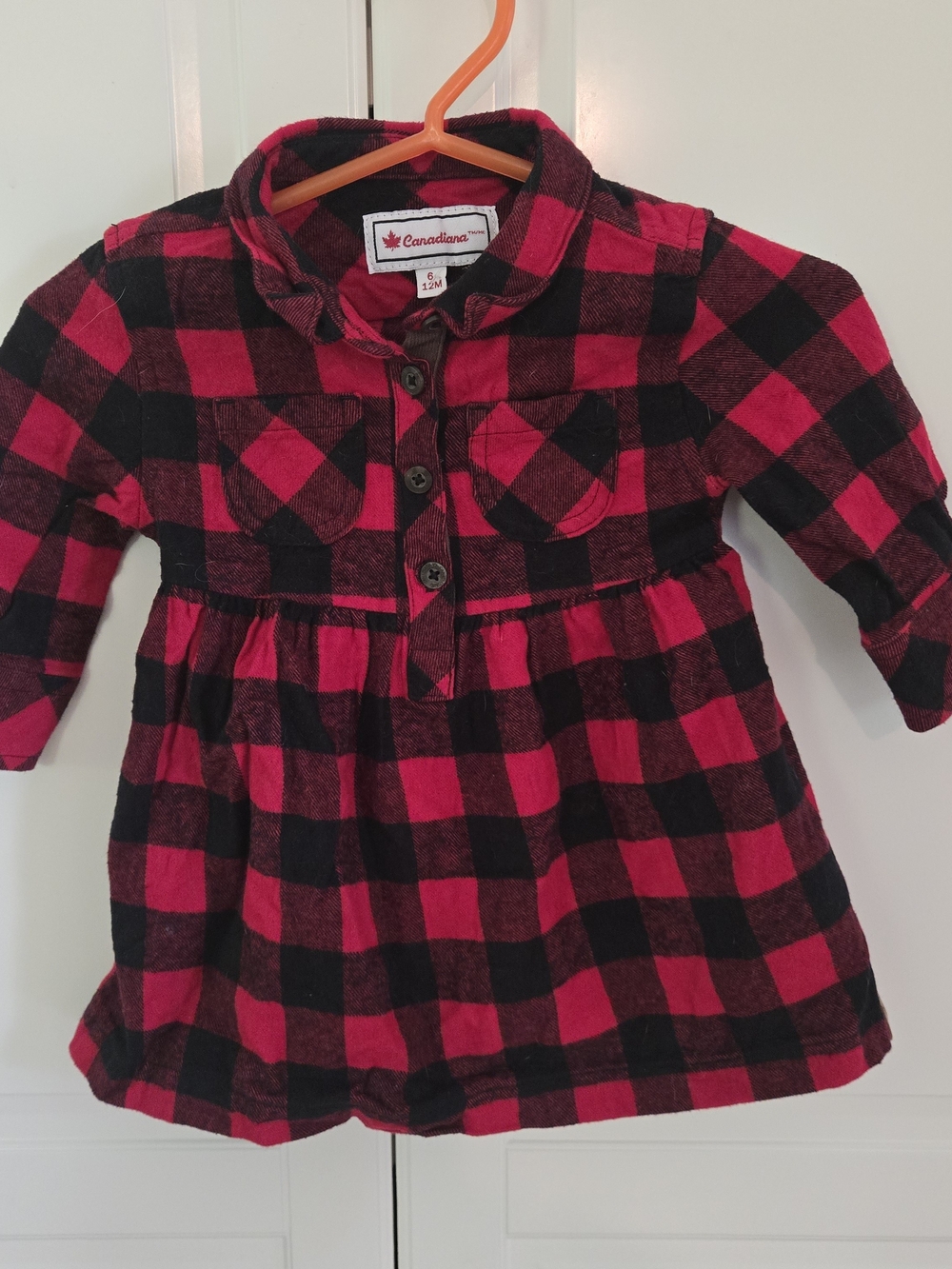 Canadiana Red & Black Plaid Baby Dress